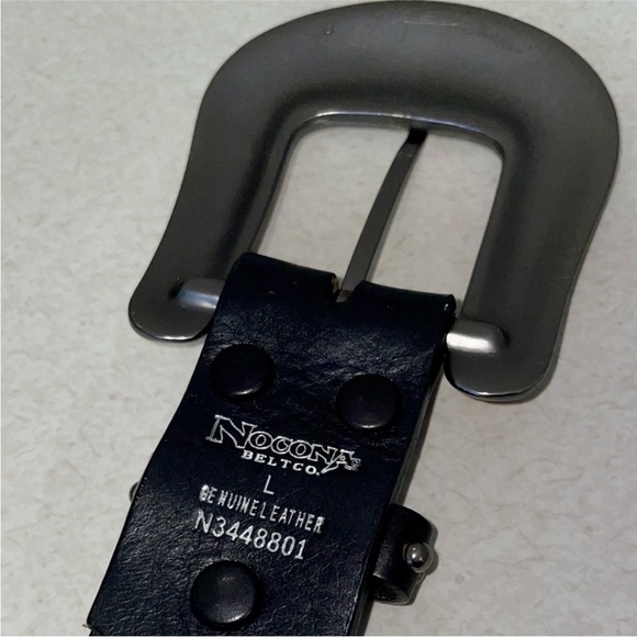 Nocona Women's Black Leather Rhinestone Accents Belt Size L - Picture 3 of 3